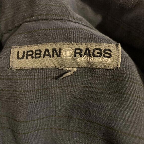 Urban Rags Mens Shirt Long Sleeve Size Large Dark Blue Stitching Defect - Picture 3 of 8